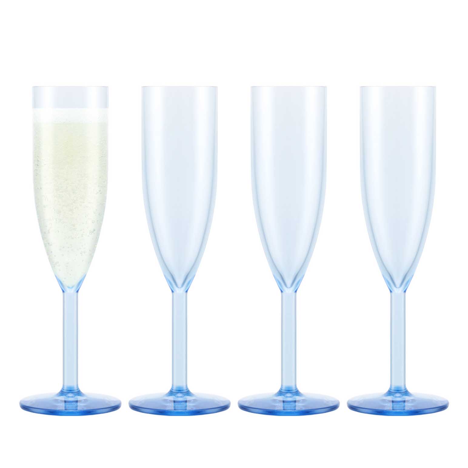 Bodum Oktett 4Pc Durable Champagne Flute Glass - Blue Moon